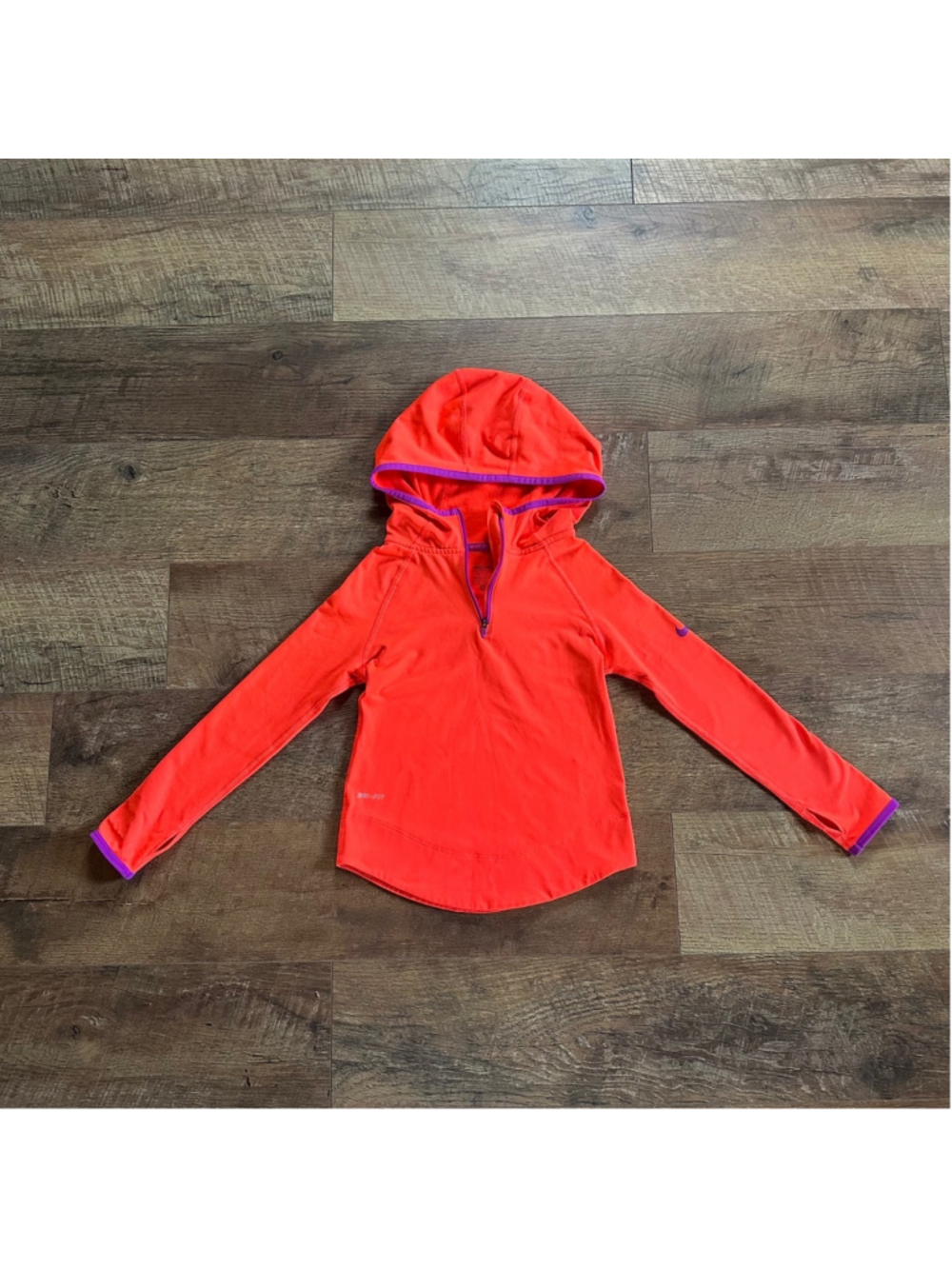 Girls Nike Pro Orange Hoodie XS Summer